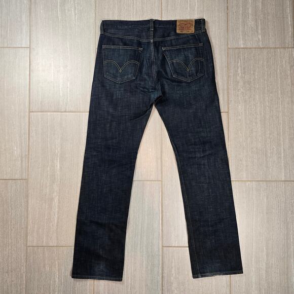 Levis 501 Button Fly Mens Jeans Classic Originals 34x34 Medium Blue Straight Leg - Picture 9 of 11